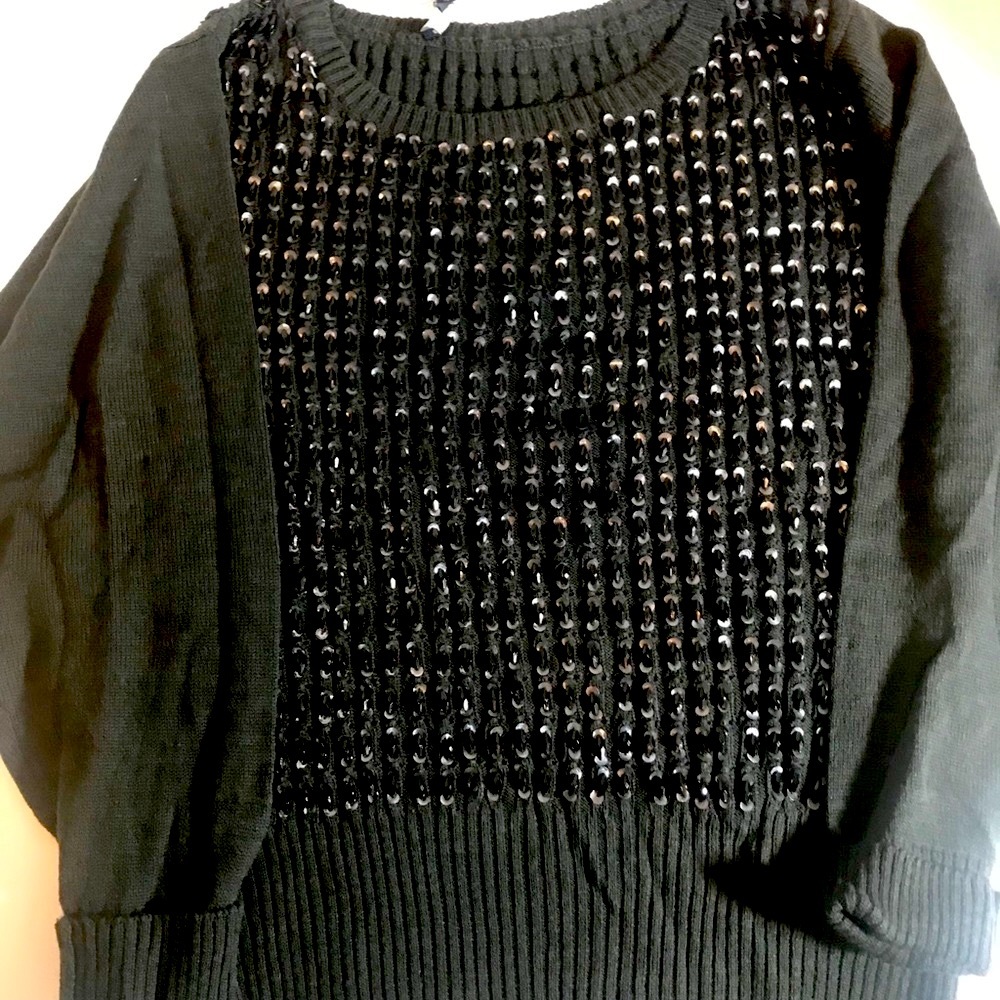 FC Sequin Big Beaded Black sweater NWT Medium